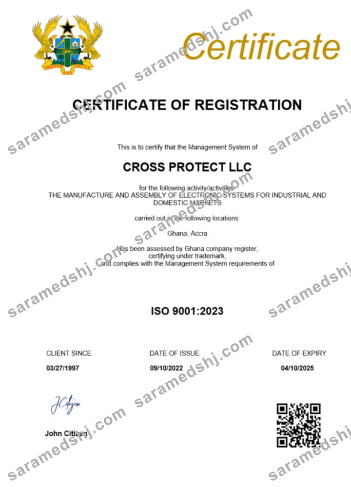 Ghana certificate of registration Word and PDF template